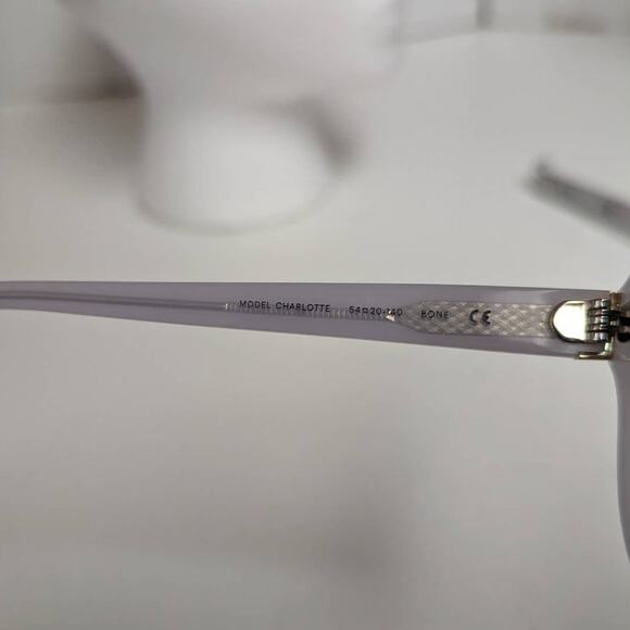 Derek Lam Charlotte Aviator Sunglasses Clear Light Blue Frosted Plastic  NWOT